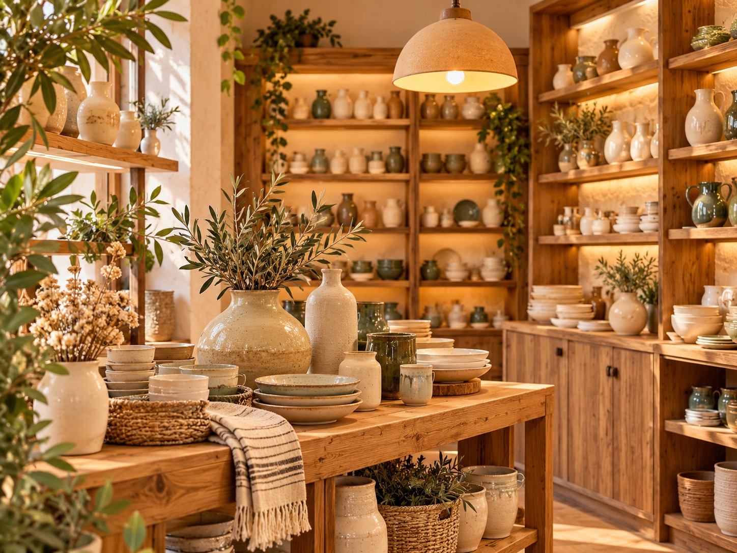Interior conceptual de una tienda de cerámica